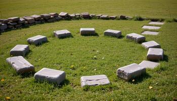 a ring of stones marking an ancient path. photo