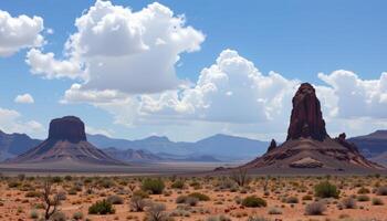 volcanic rock formations in a barren wasteland. photo