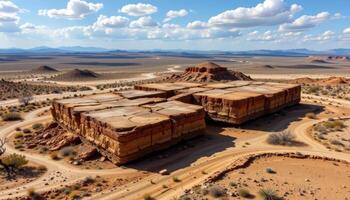 tectonic plates exposed on a barren plain. photo