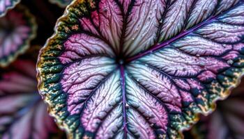 a close up of ornamental plant veins and patterns. photo
