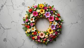 bouquet formed into a spiral staircase composition photo