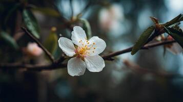 Tree flower in focus with rich spring photo colors