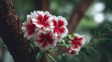 Flower in sharp focus with soft green photo background
