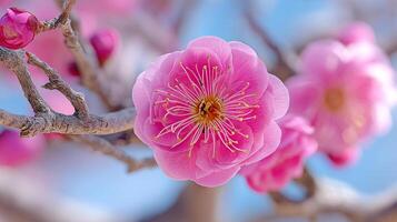 Tree flower glowing with texture in realistic photo setting