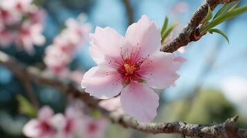 Close up macro flower photography with natural scenic background photo