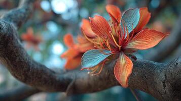 Flower in bloom with sharp colors in nature photography photo