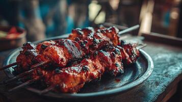 High detail photo of kabab with appetizing appearance