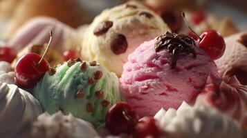 Soft texture ice cream photo in natural light setting