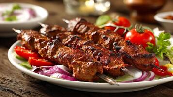 High resolution kabab image with juicy texture and vibrant colors photo