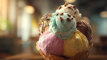 Ice cream photo with soft shadows and highlights