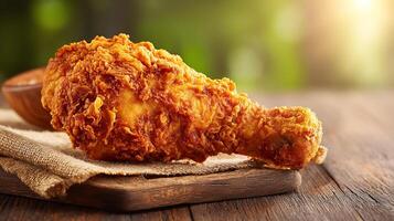 Ultra sharp fried chicken photo on natural background