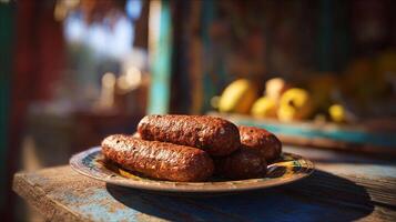 Mouthwatering tasty kabab with vibrant colors and juicy texture details photo