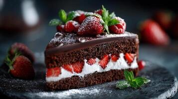 Photorealistic image showing cake texture and creamy frosting photo