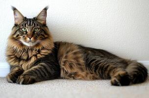 Majestic Maine Cat Resting Gracefully photo