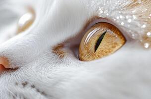A Close Up Of A Cats Golden Eye And Fur photo