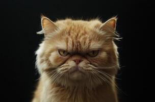 Grumpy Persian Cat Stares Intensely Into The Camera photo