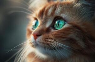 A Ginger Cat With Striking Emerald Green Eyes photo
