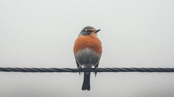 A Colorful Bird Is Perched Calmly On A Wire photo