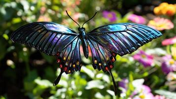 A beautiful butterfly displaying vibrant colors and stunning wing patterns photo