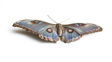 A beautiful moth displayed with its wings fully open photo