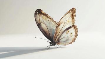 A beautiful butterfly with intricate details against a white backdrop photo