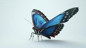 A close up portrait of a beautiful blue butterfly photo