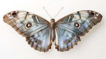 A beautiful butterfly with spread wings is on a white surface photo