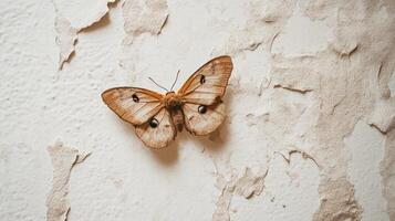 A detailed image showing a butterfly on a textured wall surface photo