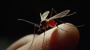 A detailed macro view of a blood filled mosquito insect photo