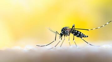 Close up image showing a small mosquito insect with legs photo