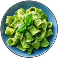 Colorful Green and White Pasta Spirals Nestled in a On Transparent Background png