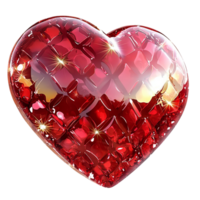 Red heart sparkling glitter texture a classic symbol of On Transparent Background png