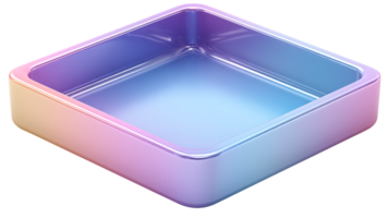 Pastel Colored Square Container Empty 3D Render Product Mockup Gradient Background png
