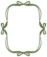 A green frame with a bow on it png