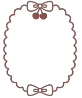 A round frame with a bow on it png