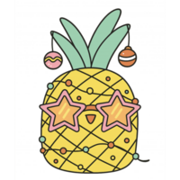 A pineapple with stars and a star on it png