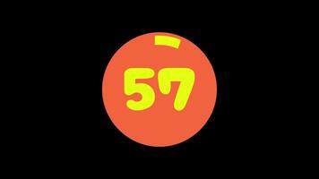 60 second countdown timer with orange and yellow circular animation display suitable for presentations, websites, conferences, and sales video