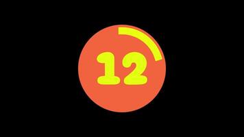 15 second countdown timer with orange and yellow circular animation display suitable for presentations, websites, conferences, and sales video