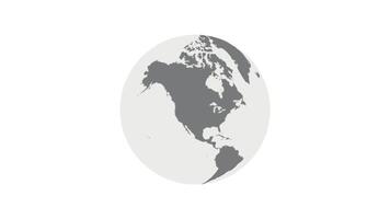 uma globo com uma mapa do a mundo animação ciclo video