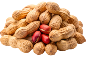 A Tempting Pile of Roasted Peanuts in Their Shells, a Delicious and Nutritious Snack, Close-Up Studio Shot png
