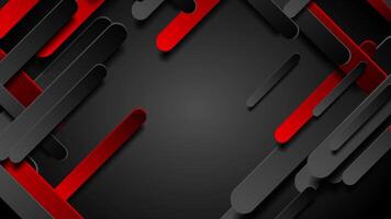 Abstract black red hi-tech diagonal shapes geometric motion animated background video