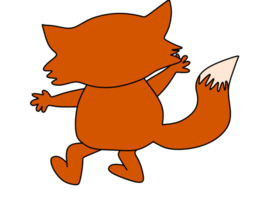 Back view of standing fox png
