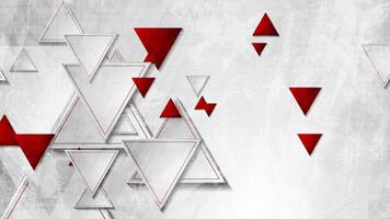 Tech red triangles on abstract grunge corporate background video