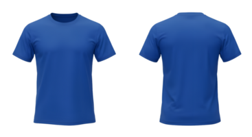 Royal Blue TShirt Front and Back View Casual Apparel Display png