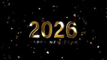 2026 Happy new year Golden Number with Fireworks on Dark Blue Background video
