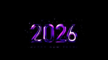 2026 New Year Background with Golden Fireworks and Numbers video