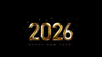 2026 New Year Celebration in Gold text fireworks and Gradient Numbers video