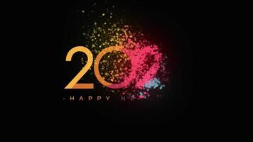 2026 New Year Particle text effect Fireworks Design Dark Blue Gold Abstract video
