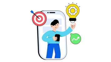 digital marketing idéia 2d plano animações. video