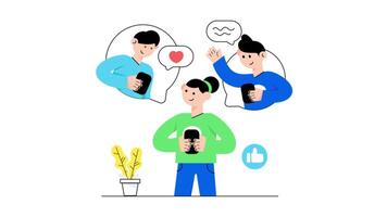 Group Chatting 2D Flat Animations. video